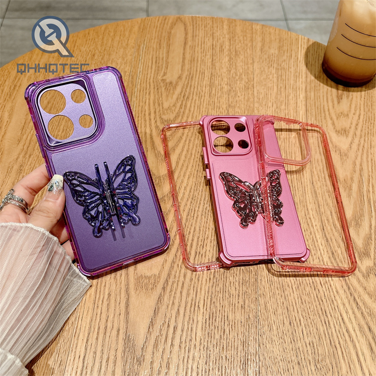 colorful 3 in 1 case with butterfly stand