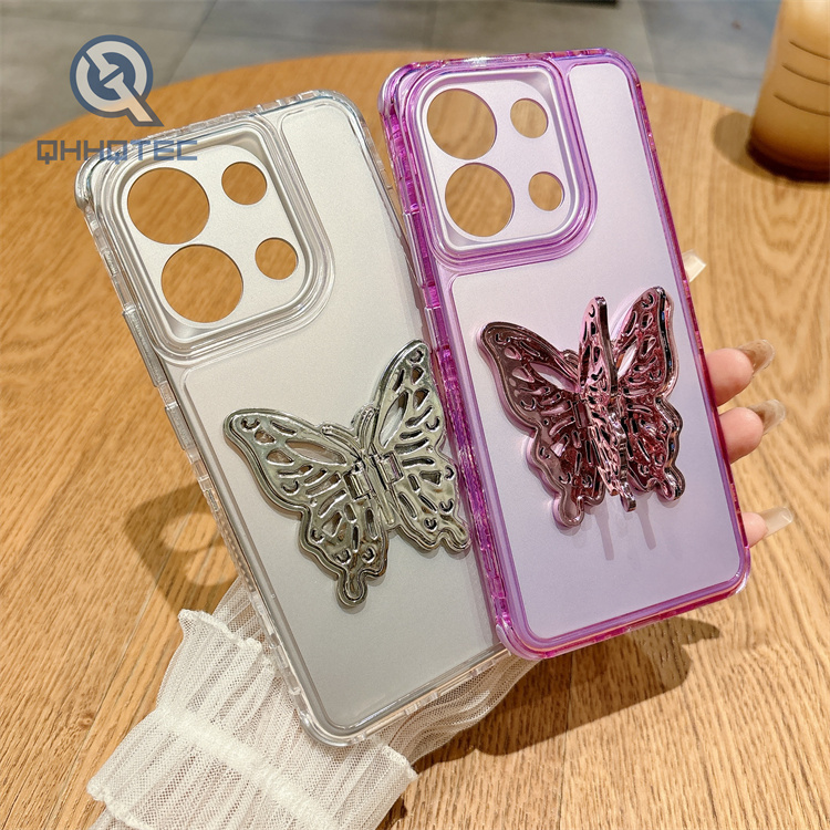 colorful 3 in 1 case with butterfly stand