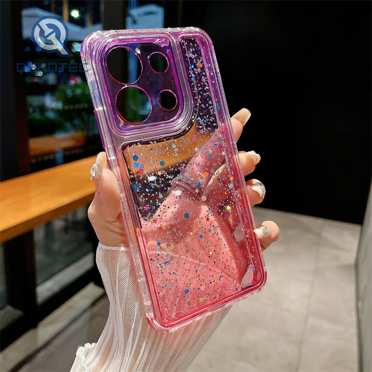 gradient colors 3 in 1 glitter dripping case