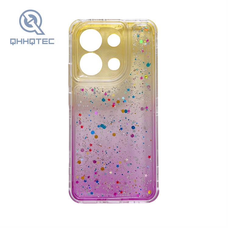 gradient colors 3 in 1 glitter dripping case