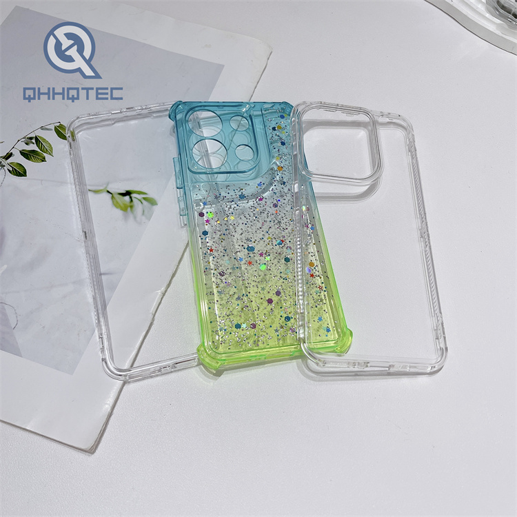 gradient colors 3 in 1 glitter dripping case