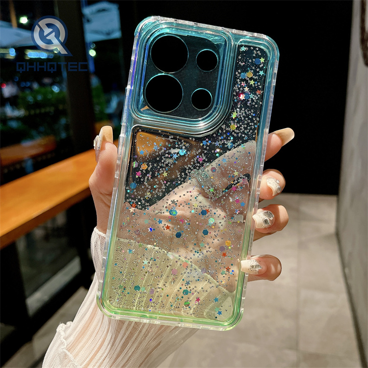 gradient colors 3 in 1 glitter dripping case