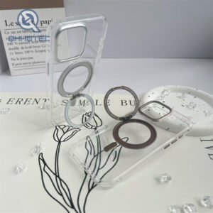 metal electroplated 360 stand iphone16 pro case