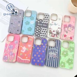 2 in 1 cute painting girl case
