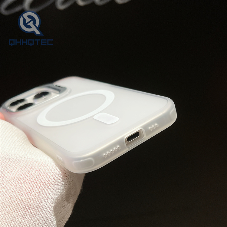 solid color magnetic mobile phone case lens frame holder iphone 16 pro max