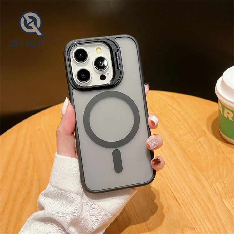 solid color magnetic mobile phone case lens frame holder iphone 16 pro max