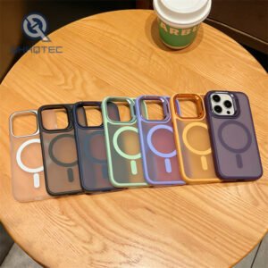 solid color magnetic mobile phone case lens frame holder iphone 16 pro max