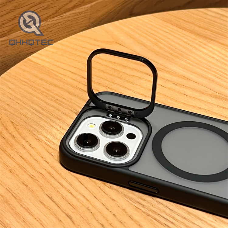solid color magnetic mobile phone case lens frame holder iphone 16 pro max