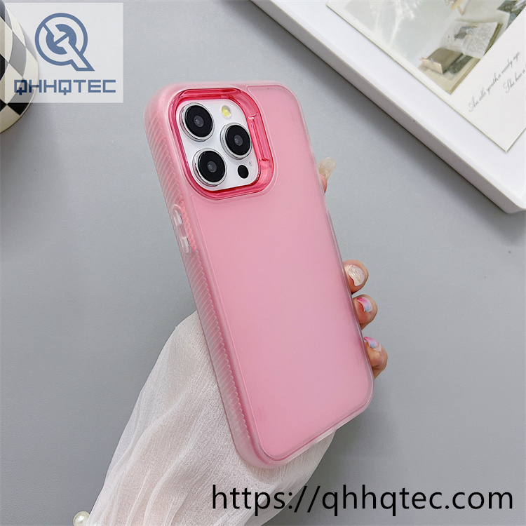 transparent dyed high end luxury tpu+pc material three in one mobile phone case
