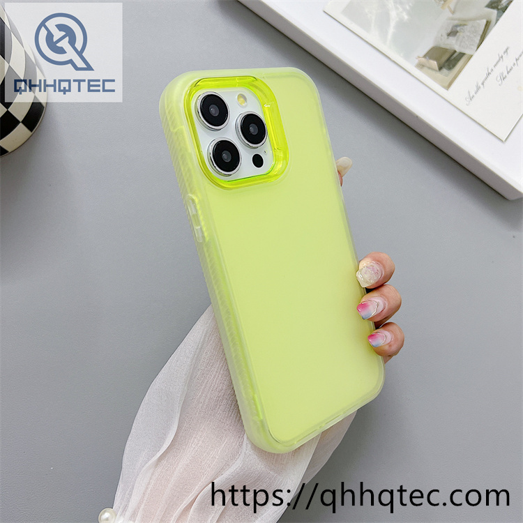 transparent dyed high end luxury tpu+pc material three in one mobile phone case