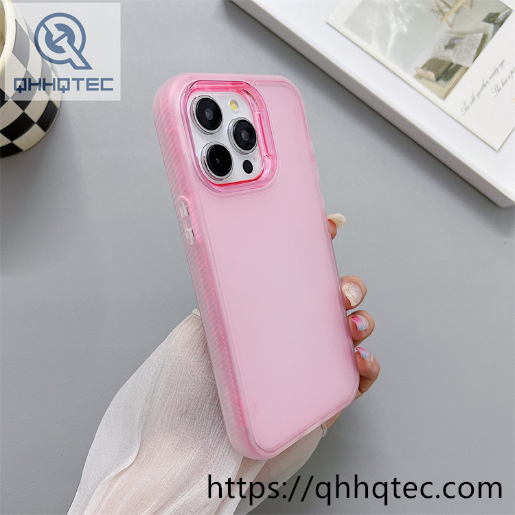 transparent dyed high end luxury tpu+pc material three in one mobile phone case