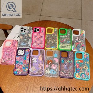 colorful painted diamond cute pattern two in one mobile phone case