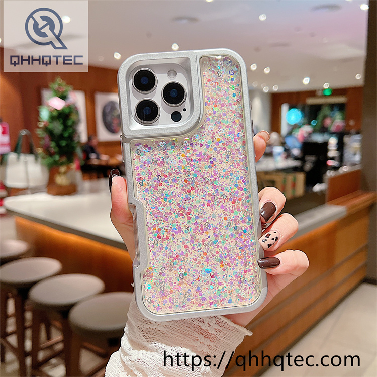 transparent full glitter sequins 2 in 1 case