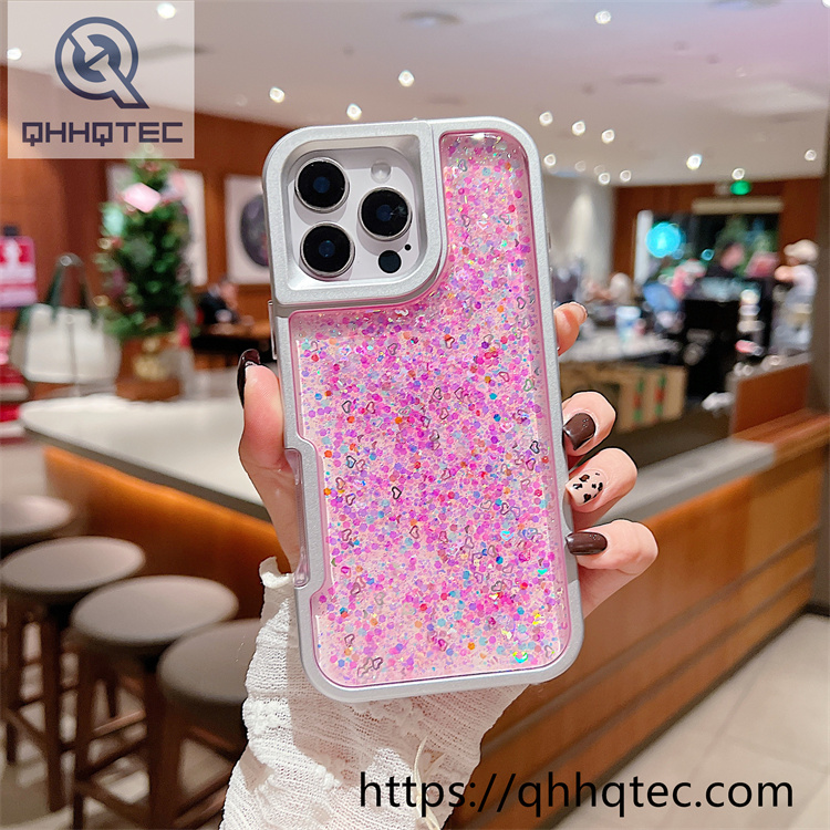transparent full glitter sequins 2 in 1 case