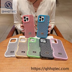 plaid diamonds 2 in 1 glitter case