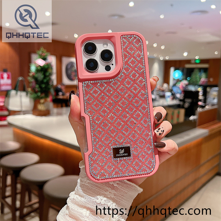 plaid diamonds 2 in 1 glitter case