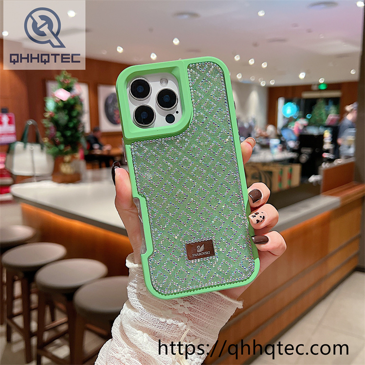 plaid diamonds 2 in 1 glitter case