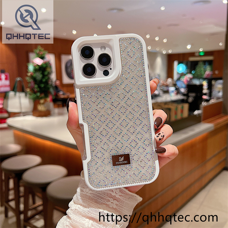 plaid diamonds 2 in 1 glitter case