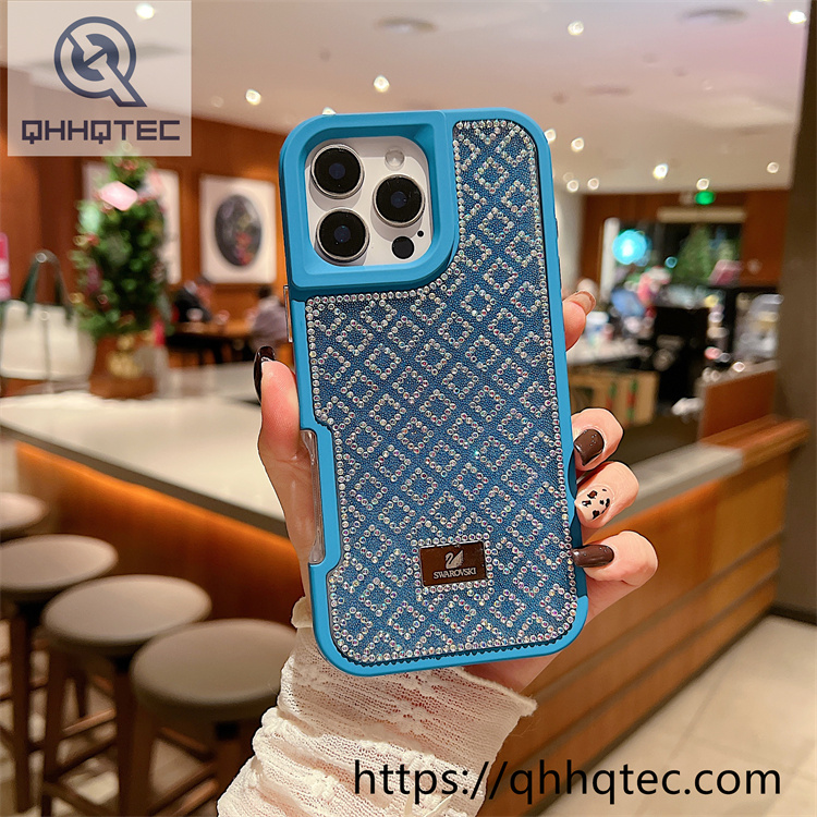 plaid diamonds 2 in 1 glitter case