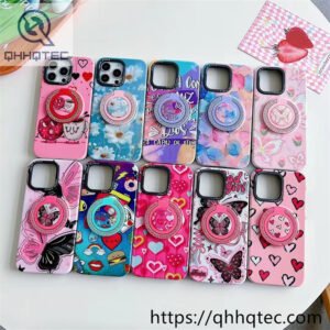 colorful painting phone cover diamond stand