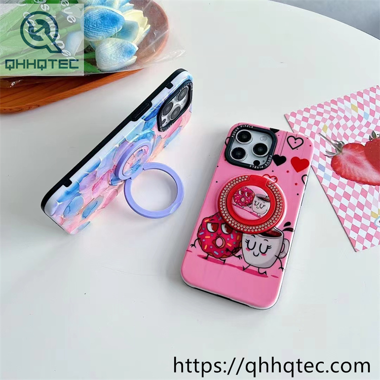 colorful painting phone cover diamond stand