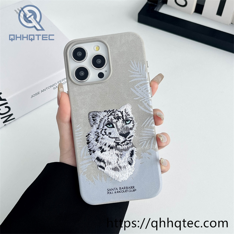 patch leather blocking color magsafe case (复制)