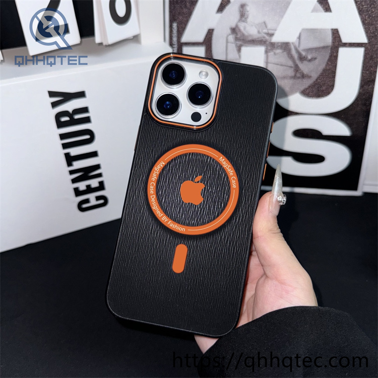 flannel patch electroplate frame magsafe case (复制)