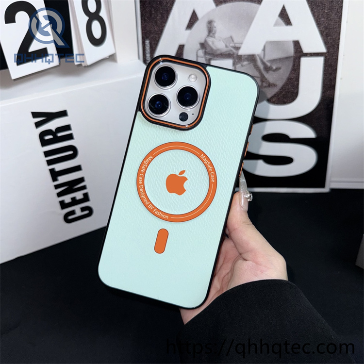 flannel patch electroplate frame magsafe case (复制)