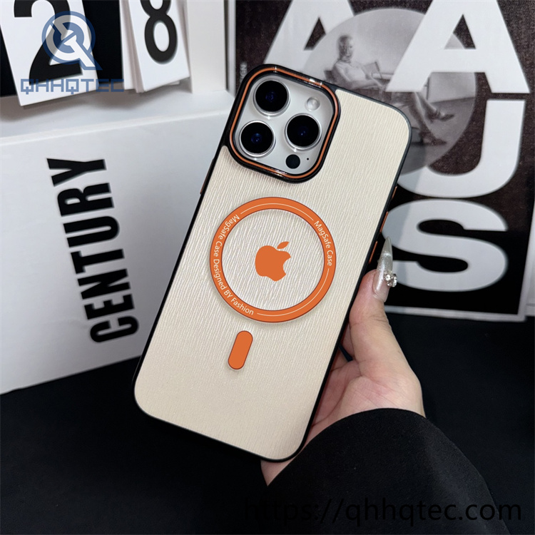 flannel patch electroplate frame magsafe case (复制)