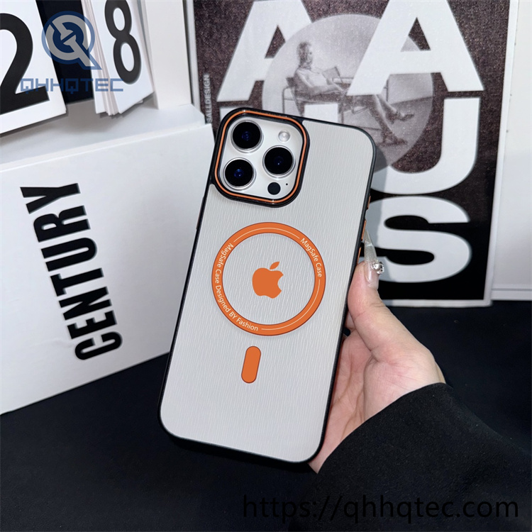 flannel patch electroplate frame magsafe case (复制)