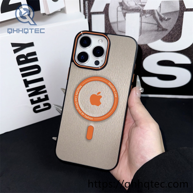 flannel patch electroplate frame magsafe case (复制)