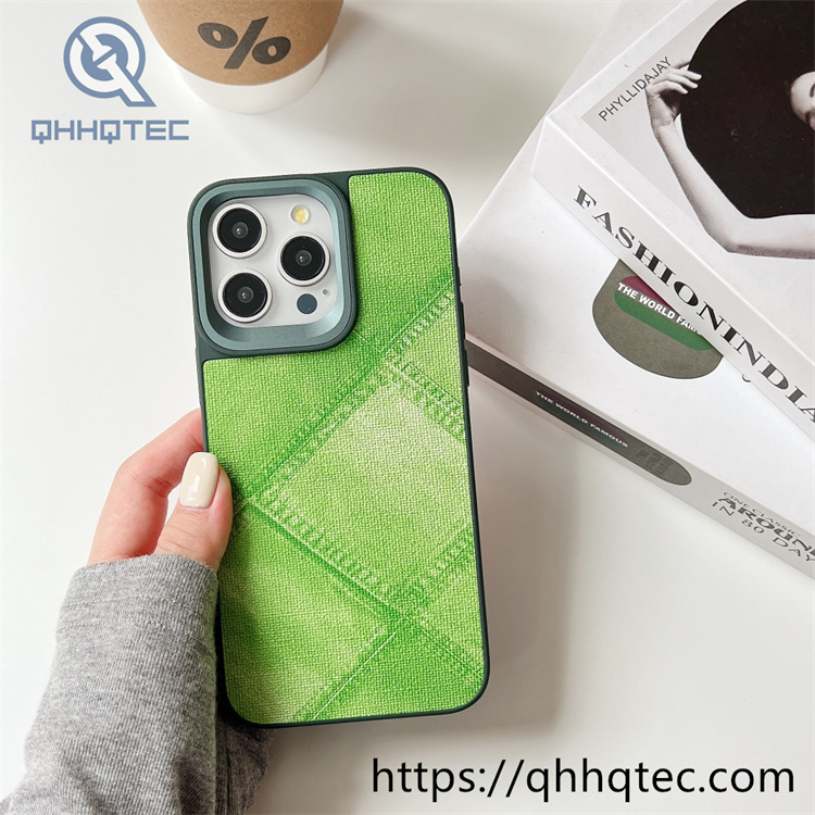 colorful checkered denim texture phone case