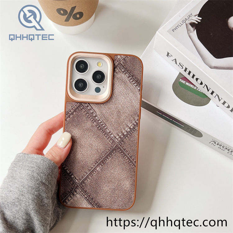 colorful checkered denim texture phone case