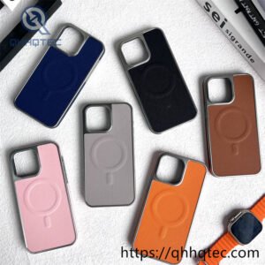 grid texture electroplate magsafe case