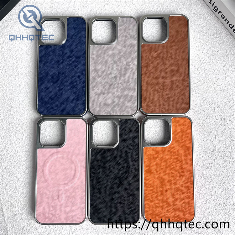 grid texture electroplate magsafe case