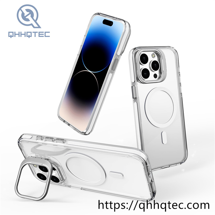 len stand high transparent magsafe case