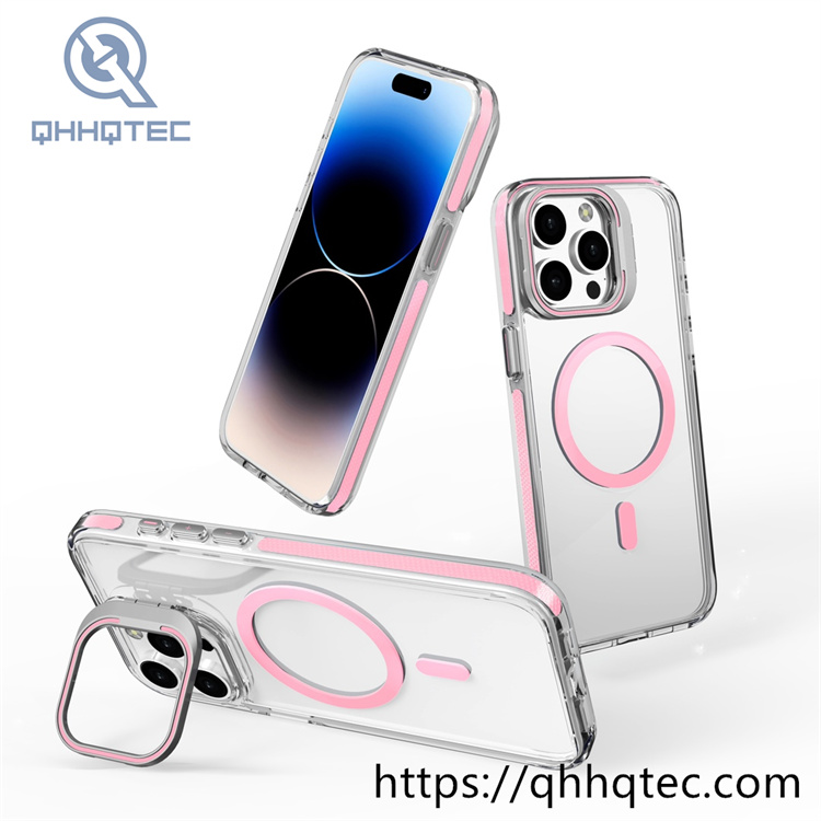 len stand high transparent magsafe case