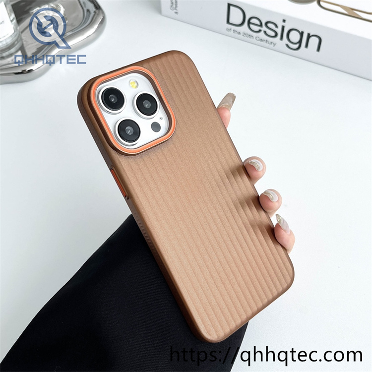 metallic pc material corrugated pattern iphone 16 pro max phone case