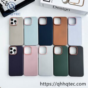 metallic pc material corrugated pattern iphone 16 pro max phone case