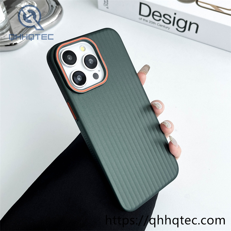 metallic pc material corrugated pattern iphone 16 pro max phone case