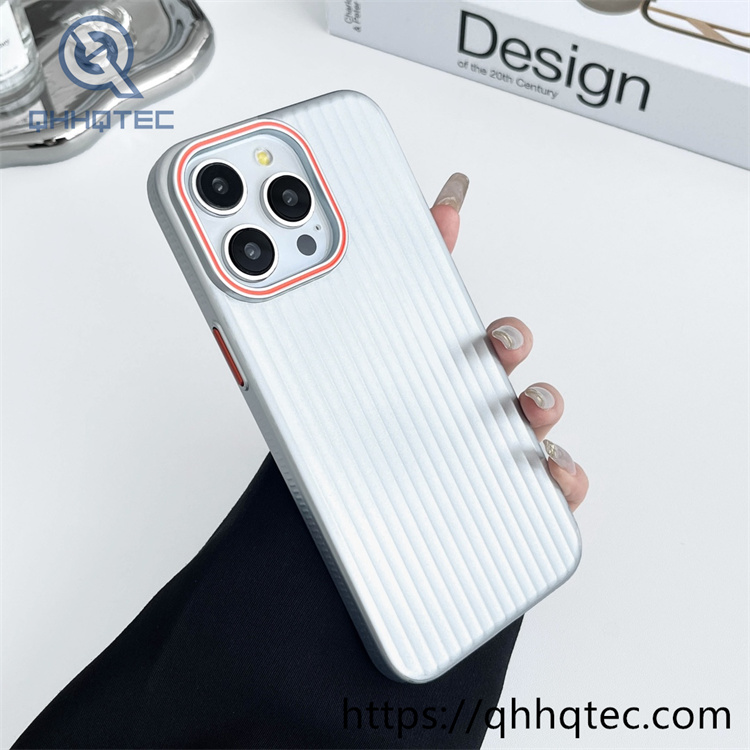 metallic pc material corrugated pattern iphone 16 pro max phone case