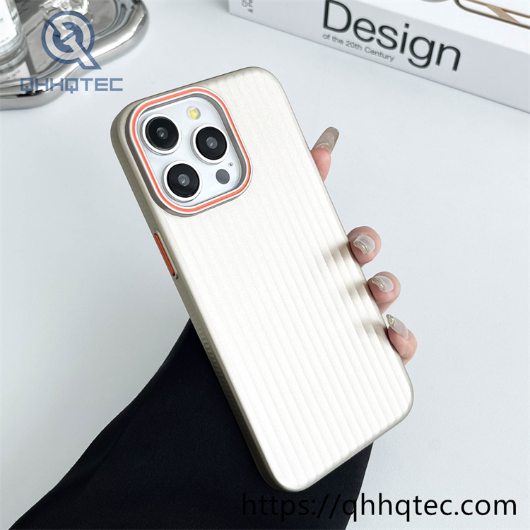 metallic pc material corrugated pattern iphone 16 pro max phone case