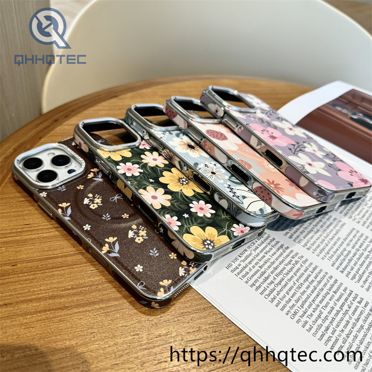 premium diamond lens independent button magnetic phone case