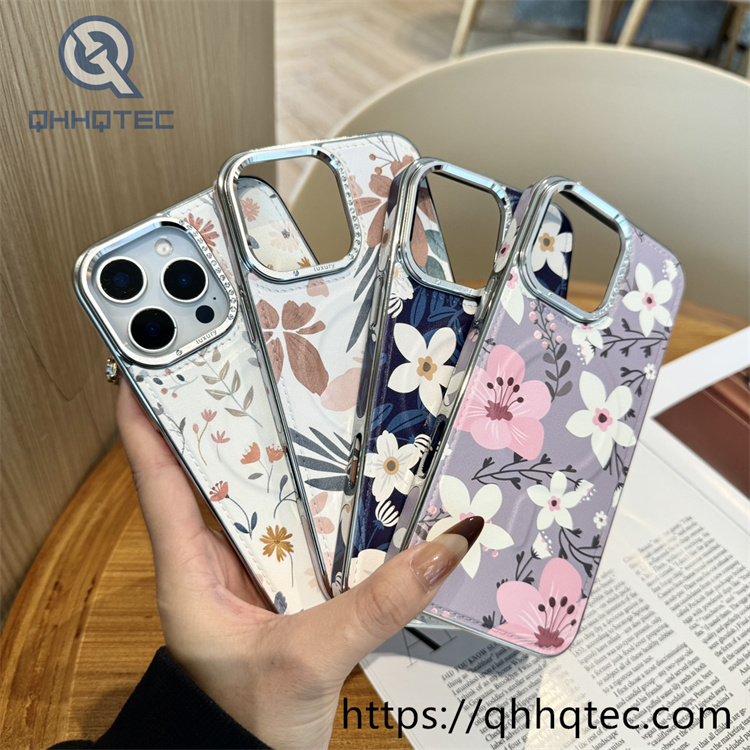 premium diamond lens independent button magnetic phone case