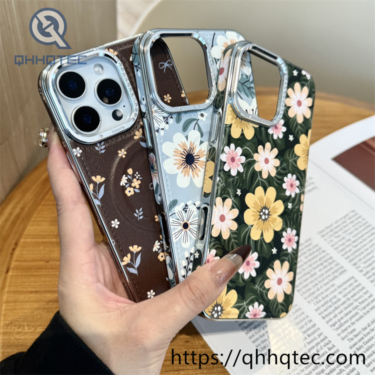 premium diamond lens independent button magnetic phone case