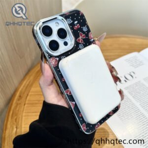 premium diamond lens independent button magnetic phone case