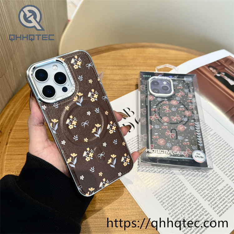 premium diamond lens independent button magnetic phone case