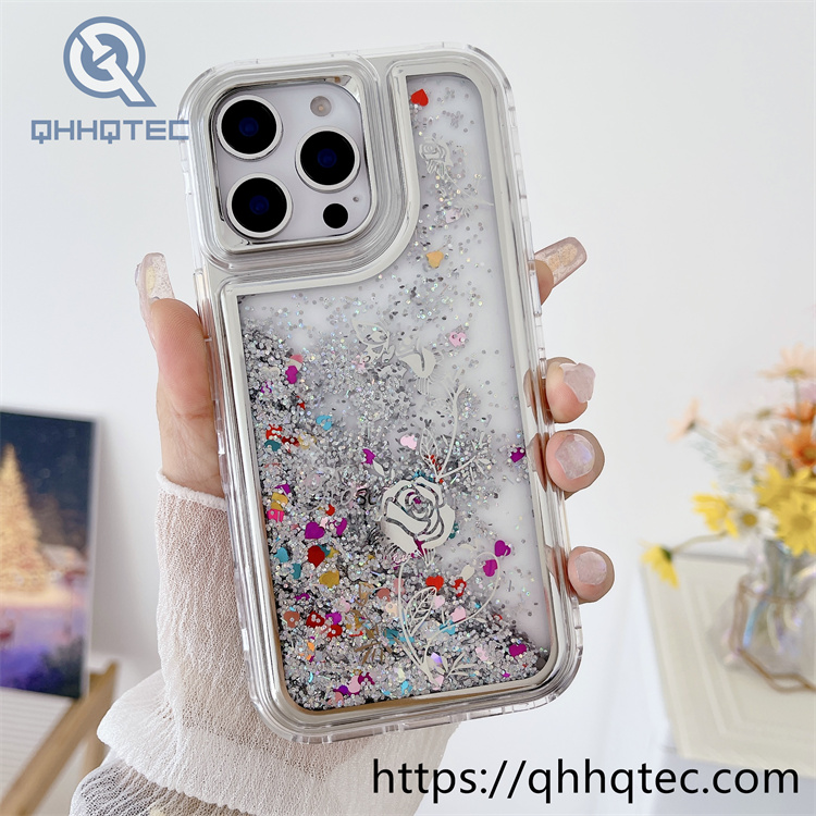 rose sequins dropping 3 in 1 elegant case