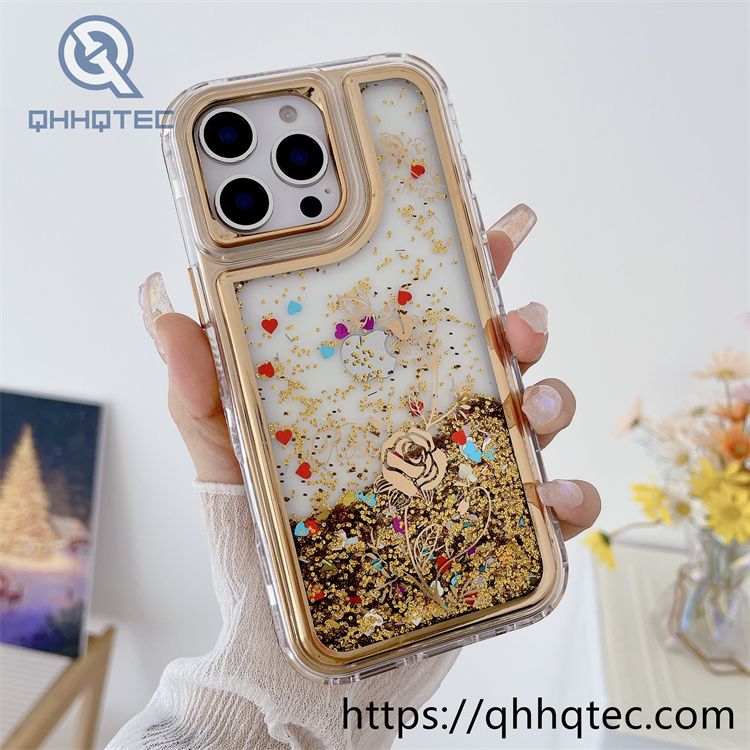 rose sequins dropping 3 in 1 elegant case