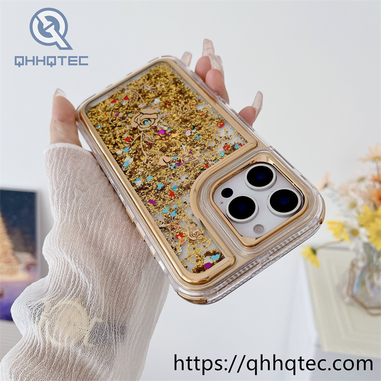 rose sequins dropping 3 in 1 elegant case